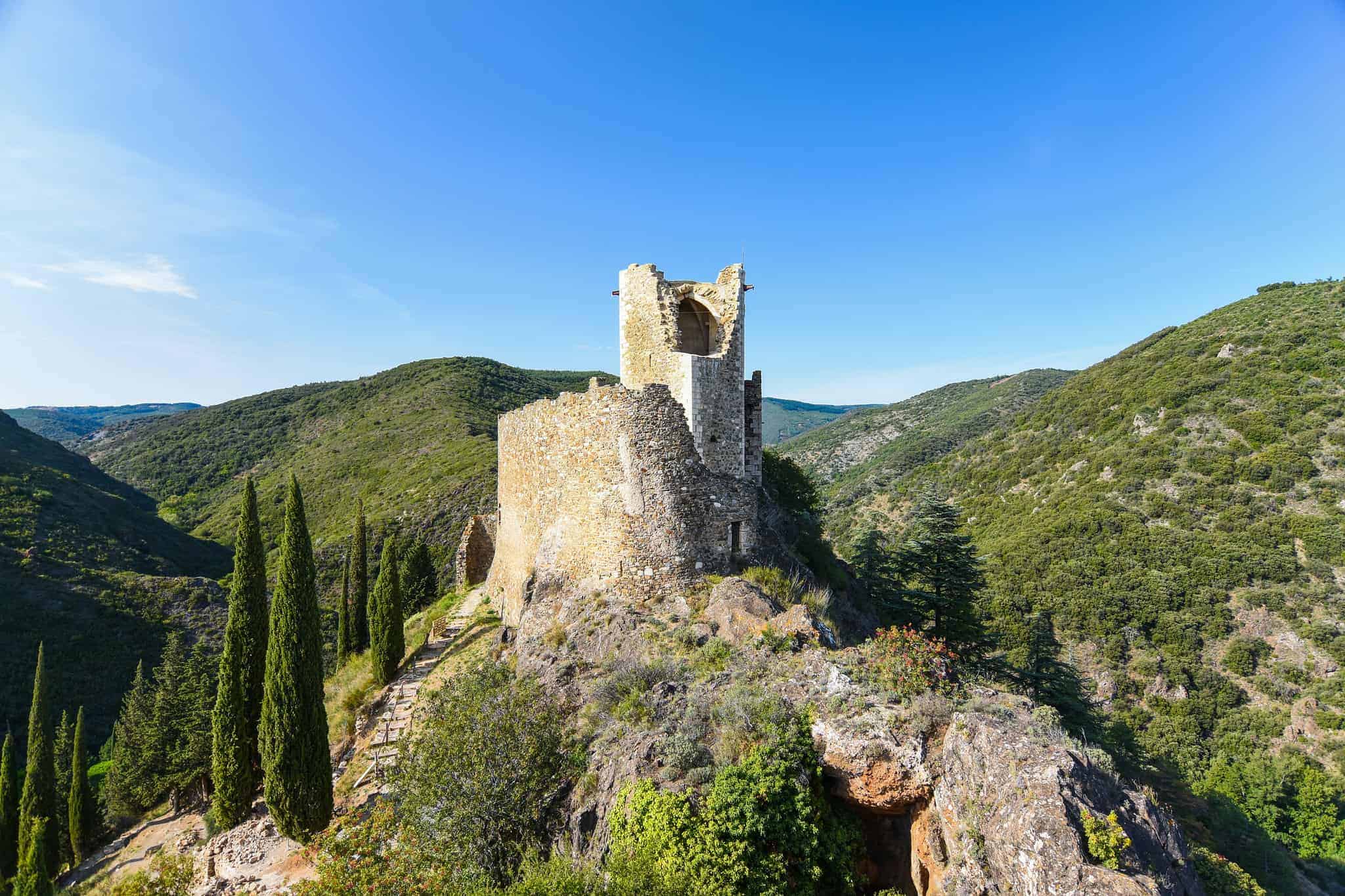 Cathar mountain landscapes near Mazamet on France pilgrimage tour